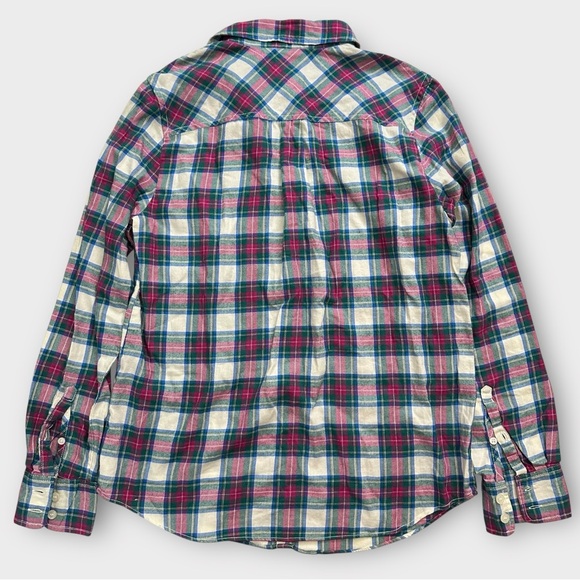 J.Crew Plaid‎ Long Sleeve Button Down Flannel Shirt Size Small Boyfriend Fit - Picture 2 of 6